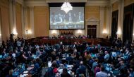 A video of former Attorney General William Barr speaking is shown on a screen as the House select committee tasked with investigating the January 6th attack on the Capitol hold a hearing on Capitol Hill, in Washington, U.S. June 13, 2022. Jabin Botsford/Pool via Reuters