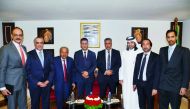 Algeria’s Minister of Tourism and Handicrafts H E Yassin Hammadi, Minister of Housing, Urbanization and the City H E Mohamed Tariq Belaribi, with QBA’s Chairman Sheikh Faisal bin Qassim Al Thani, and other members, during the meeting in Algeria, recently. 
