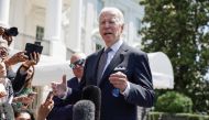 US President Joe Biden speaks with members of the media before boarding Marine One for a weekend in Rehoboth, Delaware, at the White House in Washington, US, June 17, 2022. Reuters/Evelyn Hockstein/File Photo