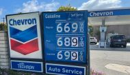 Gas prices at a Chevron station as rising inflation and oil costs affect the consumers in Los Angeles, California. Reuters/Lucy Nicholson/File Photo