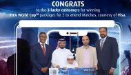 QIB and Visa officials with the winners.