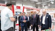 Turkish ambassador to Qatar H E Mustafa Goksu visiting the Turkish pavilion at Cityscape Qatar.
