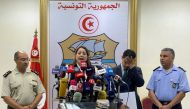 Official spokesperson of the Ministry of Interior, Fadhila Khlifi, speaks during a news conference in Tunis, Tunisia June 24, 2022. (REUTERS/Jihed Abidellaoui)