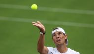 Spain's Rafael Nadal during practice REUTERS/Paul Childs
