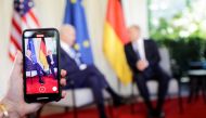 German Chancellor Olaf Scholz meets U.S. President Joe Biden on the day of G7 leaders summit at Bavaria's Schloss Elmau castle, near Garmisch-Partenkirchen, Germany June 26, 2022. REUTERS/Leonhard Foeger
