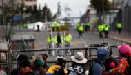A barricade stands between demonstrators and security forces, in Quito, Ecuador June 26, 2022. Reuters/Adriano Machado
