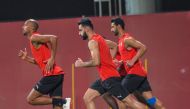 Al Rayyan players during a training session. The team will travel to Eindhoven for a training camp next month.   