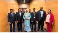 Qatar's delegation with Executive Director of UN-Habitat, Maimunah Mohd Sharif, on the sidelines of 11th World Urban Forum, in Katowice, Poland. 
