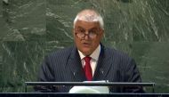 Brigadier Engineer Mohamed Abdullah Al Malki, member of the National Committee for Traffic Safety, speaking before United Nations General Assembly.