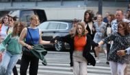 People leave Field's shopping centre, after Danish police said they received reports of shooting, in Copenhagen, Denmark, July 3, 2022. Ritzau Scanpix/Olafur Steinar Gestsson