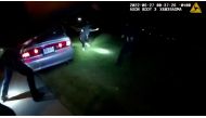 Black man Jayland Walker exits his vehicle and runs before he was shot to death by up to eight officers, in Akron, Ohio, U.S. June 25, 2022 in a still image from police body camera video. City of Akron/Handout via REUTERS.
