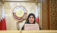 Shura Council Deputy Speaker H E Dr. Hamda bint Hassan Al Sulaiti during the closing session of the first legislative term of the Council.