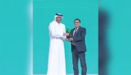 Prime Minister and Minister of Interior H E Sheikh Khalid bin Khalifa bin Abdulaziz Al Thani presenting Tarsheed Award to Director of Lulu Group International Dr. Mohamed Althaf during the 10th anniversary celebrations of Tarsheed at Sheraton Hotel on Sunday.