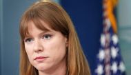 White House communications director Kate Bedingfield listens to a question while holding a press briefing at the White House in Washington, U.S., March 31, 2022. REUTERS/Kevin Lamarque/File Photo