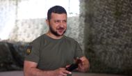 Ukraine's President Volodymyr Zelenskiy visits positions of Ukrainian service members in Dnipropetrovsk region, Ukraine on July 8, 2022. (Ukrainian Presidential Press Service)