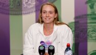 Kazakhstan's Elena Rybakina during a press conference after winning her final match against Tunisia's Ons Jabeur (Joe Toth/ REUTERS)