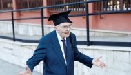 File Photo: Giuseppe Paterno celebrates after graduating from his undergraduate degree in history and philosophy during his graduation at the University of Palermo, in Palermo, Italy, July 29, 2020. (REUTERS/Guglielmo Mangiapane)