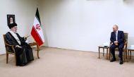 Iran's Supreme Leader Ayatollah Ali Khamenei meets with Russian President Vladimir Putin in Tehran, Iran, July 19, 2022. (West Asia News Agency via REUTERS)
