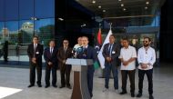 Farhat Bengdara, newly appointed as chairman of the Libyan state National Oil Corporation (NOC), speaks during a news conference in Tripoli, Libya, July 14, 2022. (REUTERS/Hazem Ahmed)