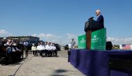 US President Joe Biden delivers remarks on climate change and renewable energy at the site of the former Brayton Point Power Station in Somerset, Massachusetts, US, on July 20, 2022. (REUTERS/Jonathan Ernst)
