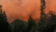 The Oak Fire burns along Highway 140, a main artery into Yosemite National Park, near Mariposa, California, US, on July 22, 2022. (REUTERS/Tracy Barbutes)