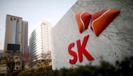 The logo of SK Innovation is seen in front of its headquarters in Seoul, South Korea, February 3, 2017. REUTERS/Kim Hong-Ji/File Photo/File Photo
