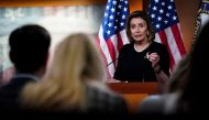 U.S. House Speaker Nancy Pelosi (D-CA) holds her weekly news conference with reporters on Capitol Hill in Washington, U.S., July 14, 2022. REUTERS/Elizabeth Frantz
