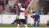 FILE PHOTO: Soccer Football - Bundesliga - VfB Stuttgart v Bayer Leverkusen - Mercedes-Benz Arena, Stuttgart, Germany - September 19, 2021 VfB Stuttgart's Orel Mangala celebrates scoring their first goal REUTERS/Andreas Geber