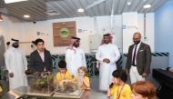 Officials from the Ministry of Municipality and KidZania during the opening of paper recycling station at KidZania.