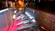 A display of handguns is seen at Wanstall's Hunting & Shooting, in Maple Ridge, British Columbia, Canada, May 31, 2022. REUTERS/Jennifer Gauthier