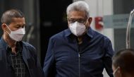 Former Sri Lankan President Gotabaya Rajapaksa arrives at the Bangkok's Don Mueang International airport, Thailand, August 11, 2022. (REUTERS/Tananchai Keawsowattana)