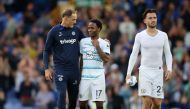 August 6, 2022 Chelsea manager Thomas Tuchel celebrates with Raheem Sterling and Ben Chilwell after the match Action Images via Reuters/Molly Darlington

