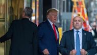 Former US President Donald Trump departs Trump Tower for a deposition two days after FBI agents raided his Mar-a-Lago Palm Beach home, in New York City, August 10, 2022. (REUTERS/David 'Dee' Delgado)