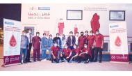 Officials and employees of Malabar Gold & Diamonds during a blood donation drive.