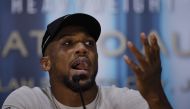 Anthony Joshua during the press conference Action Images via Reuters/Andrew Couldridge