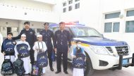 General Directorate of Traffic officials with school children during the campaign.
