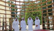 Director of Doha Municipality Mansour Ajran Al Buainain with other officials during his visit to the pavilion of Qatar at the Floriade Expo 2022 in the Netherlands.