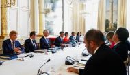 French President Emmanuel Macron attends the cabinet meeting at the Elysee Palace in Paris, France August 24, 2022. Mohammed Badra/Pool via REUTERS