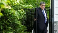 US Attorney General William Barr leaves his house after cancelling plans to testify before the House of Representatives about his handling of Special Counsel Robert Mueller’s Russia investigation in McLean, Virginia, on May 2, 2019. File Photo / Reuters
