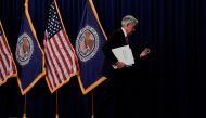 Federal Reserve Board Chair Jerome Powell after a news conference following a two-day meeting of the Federal Open Market Committee in Washington, US, July 27, 2022. (REUTERS/Elizabeth Frantz)