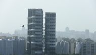 A view of Supertech Twin Towers ahead of its scheduled demolition by controlled explosion after the Supreme Court found them in violation of building norms, in Noida, India, August 28, 2022. REUTERS/ Anushree Fadnavis