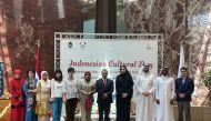 Officials during the Indonesian Cultural Day  celebrations, on Wednesday, led by Indonesian Ambassador to Qatar, H E Ridwan Hassan along with Faycal Haman Adama, Directorate of Cultural Diplomacy, Qatar Museums; Aysha Al Mudahka, Director of Strategic Initiatives and Partnerships, Qatar Foundation; Alexandru Rosca, from the Communications Office, Qatar Foundation, among others. 
PIC: Joelyn Baluyut/The Peninsula