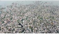 A general view of the submerged houses, following rains and floods during the monsoon season in Dera Allah Yar, District Jafferabad, Pakistan, September 1, 2022. (REUTERS)