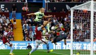 Manchester City's Erling Braut Haaland scores a goal during their EPL match against Aston Villa at the Villa Park, in Birmingham, on September 3, 2022.  Reuters/Andrew Boyers