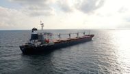 The Sierra Leone-flagged cargo ship Razoni, carrying Ukrainian grain, is seen in the Black Sea off Kilyos, near Istanbul, Turkey, on August 3, 2022. File Photo / Reuters