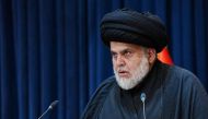 Iraqi Shi'ite cleric Moqtada al-Sadr speaks during a news conference in Najaf, Iraq, on August 30, 2022. Sadr office/Handout via REUTERS