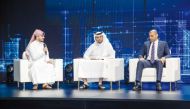 Thani Ali Al Malki (centre), Executive Director Business at Ooredoo, with other officials, during the Microsoft Qatar Datacentre Region launch, in Doha, recently. 