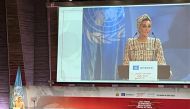 HH Sheikha Moza bint Nasser delivered a speech during the 'Act Now to Protect Education from Attack' meet at the UNESCO headquarters in Paris on September 9, 2022.