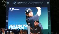 Ireland's Shane Lowry poses with trophy after winning the BMW PGA Championship at the Wentworth Golf Club, Virginia Water, Britain, on September 11, 2022.  Reuters/Paul Childs