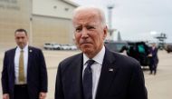 U.S. President Joe Biden speaks to media before boarding Air Force One as he departs for Washington from New Castle, Delaware, U.S., September 11, 2022. REUTERS/Joshua Roberts